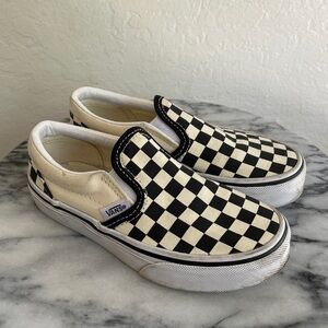 Vans Checkerboard Slip-Ons Sneakers Black and Cream